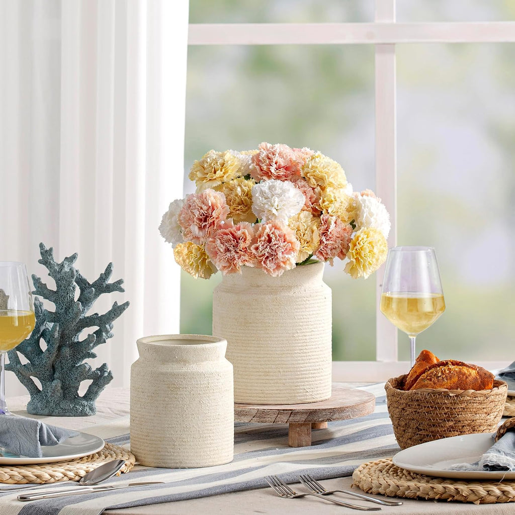 Ceramic Flower Vase 7.5 inch Farmhouse Rustic Vase