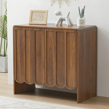 Sideboard Buffet Cabinet, Accent Storage Cabinets with 2 Doors, Farmhouse Wood Cabinet with Adjustable Shelves and