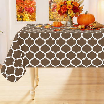 Thanksgiving Table Cloth, Flannel Backed Vinyl Tablecloth, 60"x84"