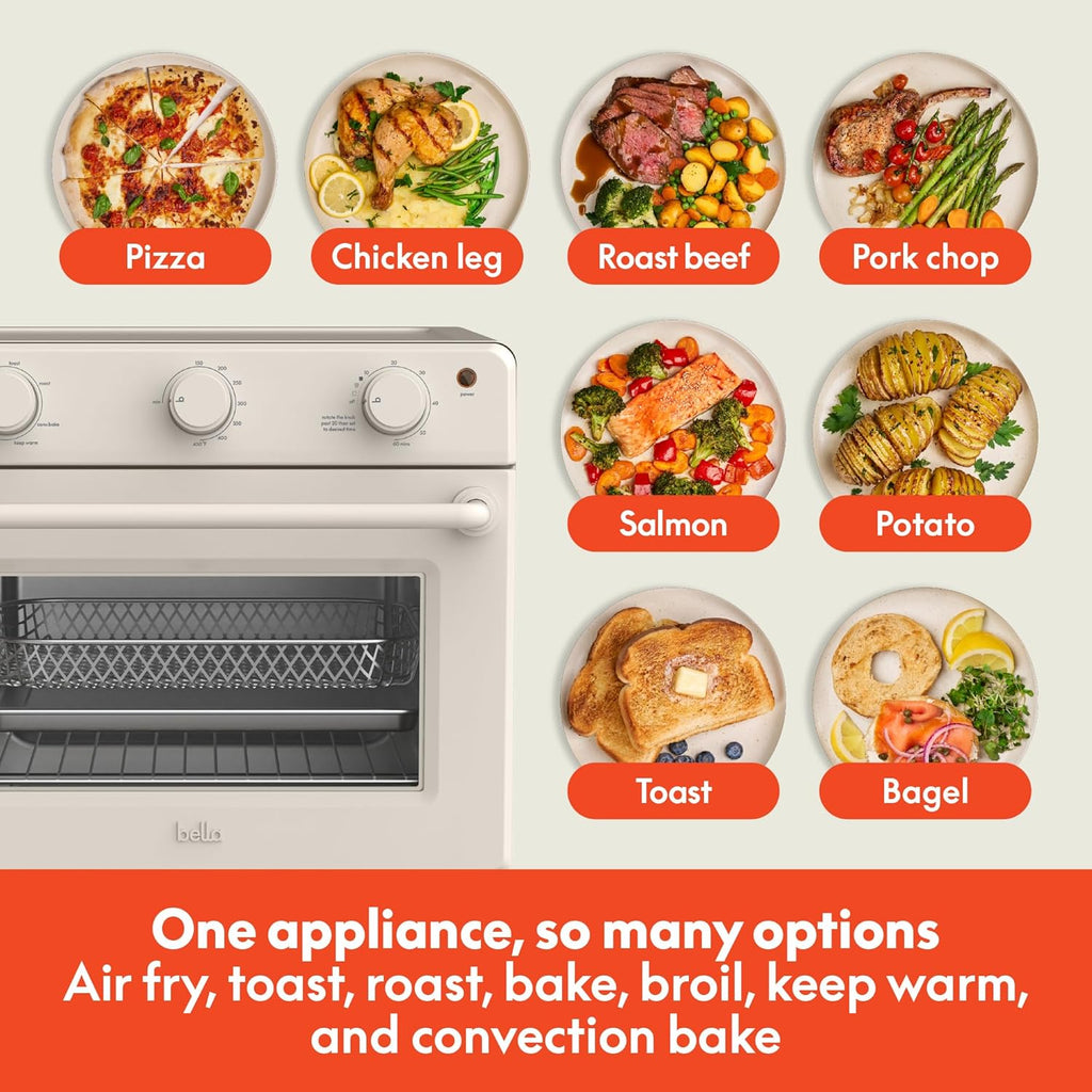 Air Fry Toaster Oven, 7 Preset Cooking Options, Dishwasher-Safe EverGood Coated Trays Included, 60-Minute Auto Shutoff