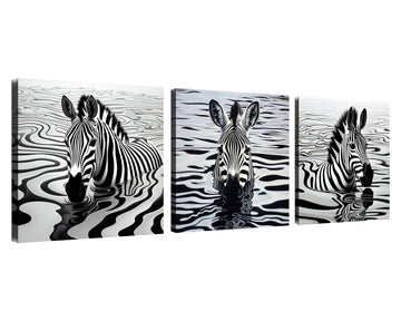 Black and White Zebra Canvas Wall Art Abstract Stripe Art Painting Psychedelic Pictures on Canvas Decorations Living