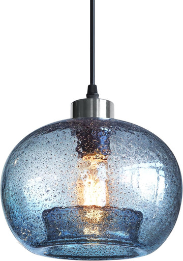 Glass Pendant Lights Kitchen Island Modern Farmhouse Blue Ceiling Hanging Light Fixtures Globe Over Table Sink Foyer
