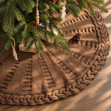 Knit Christmas Tree Skirts, Neutral Tree Skirt, Cozy Christmas Decorations