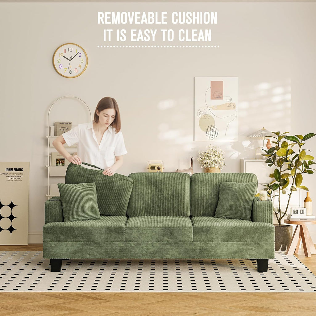 Couches for Living Room, 83" Couch with Soft Deep Seats, Modern Sofa 3 Seater in Corduroy for Apartment