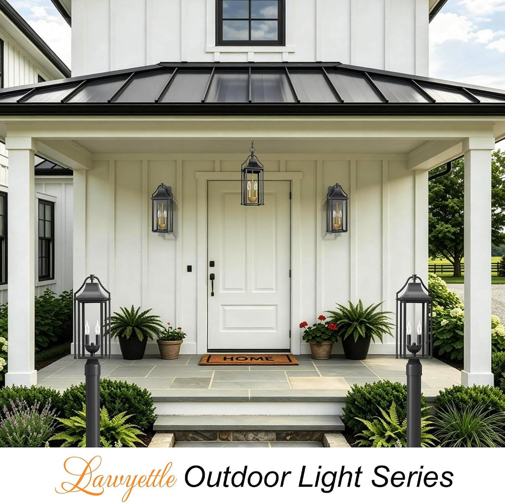 Large Outdoor Hanging Lights, 20" Modern Outdoor Chandelier Exterior Pendant Lighting