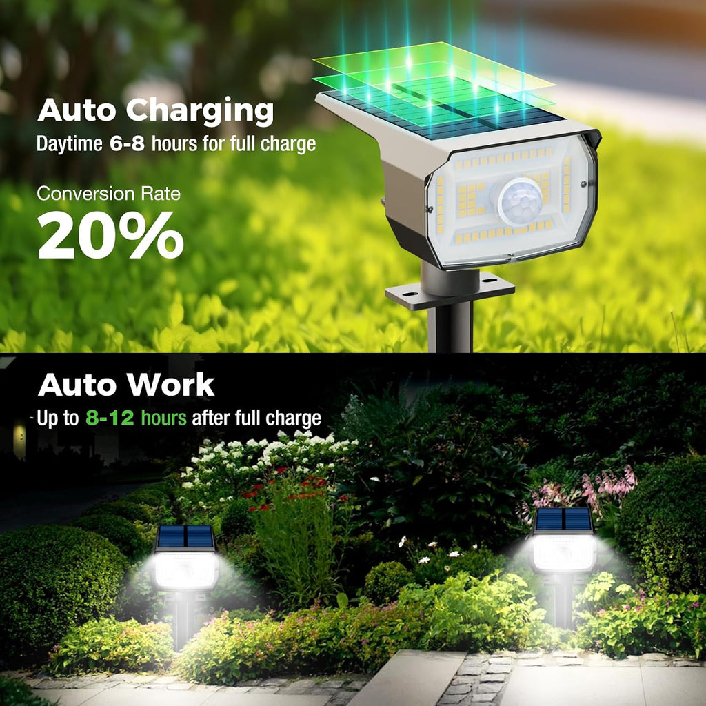 Solar Lights Outdoor Waterproof, Motion Sensor Spot Lights- 4 Pack/56 LED/3 Modes Solar Powered Spotlights 2-in-1