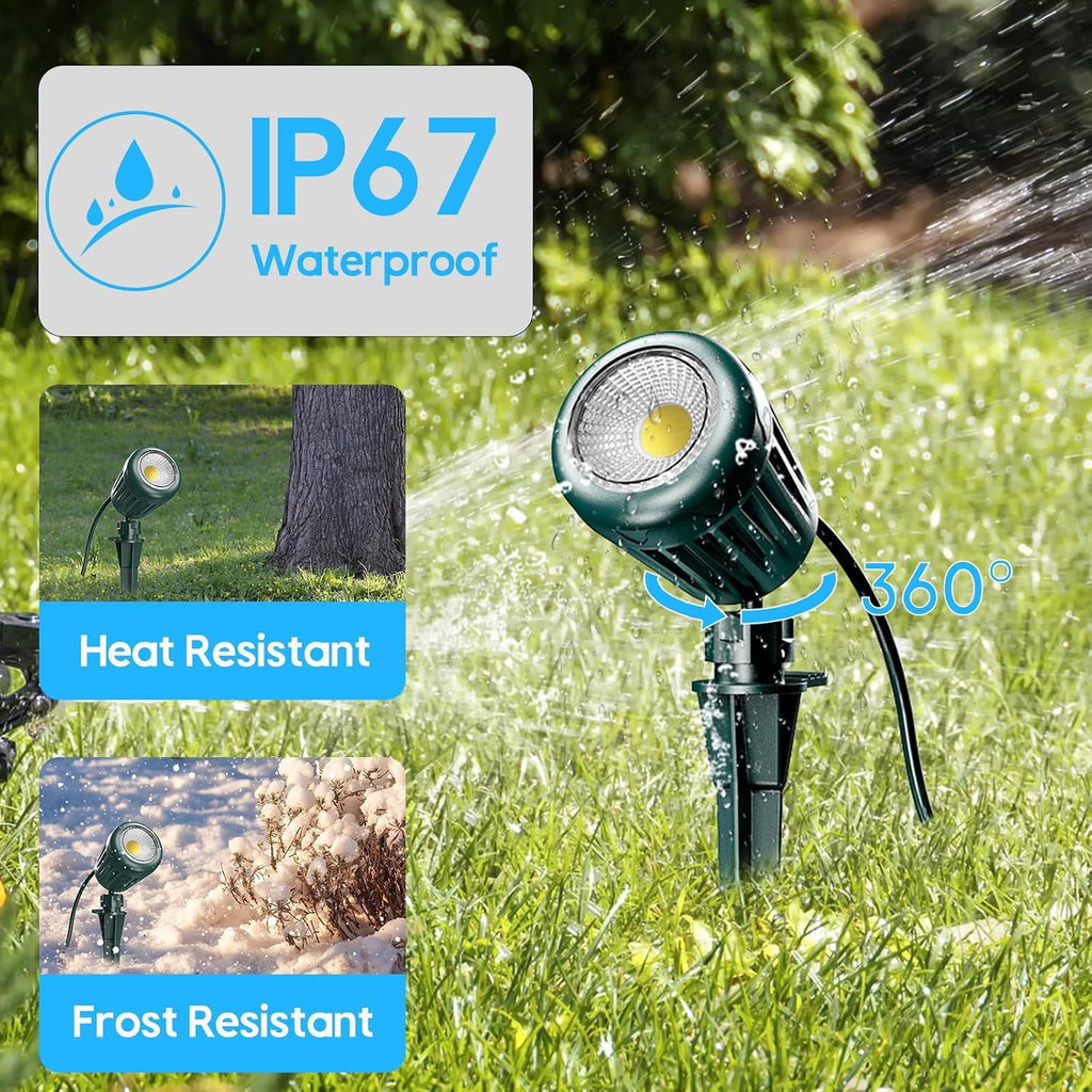 Outdoor Spot Lights,120V Timer Remote Control,IP67 Waterproof,2 Pack, | 6000K Energy saving Landscape Lighting, 5