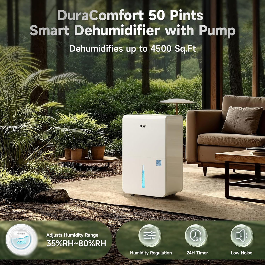 Dehumidifier for Basement Home with Pump,4500 Sq.ft 50 Pints With WiFi