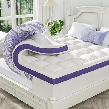 Dual Layer 4 Inch Memory Foam Mattress Topper Queen
