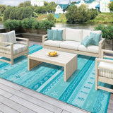 Outdoor Plastic Straw Rug, Reversible Outdoor Rug Waterproof 9x12 Rugs for Patio, RV Camping Rug Pic