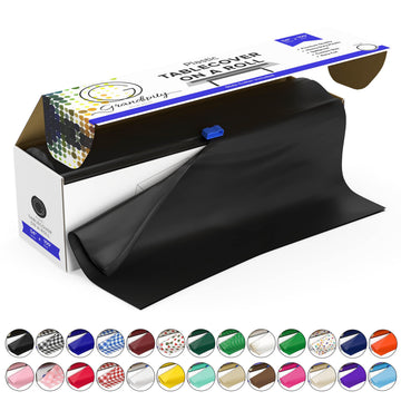 Plastic Table Cloth Roll - 54in x 100 Ft. Table Cover Black