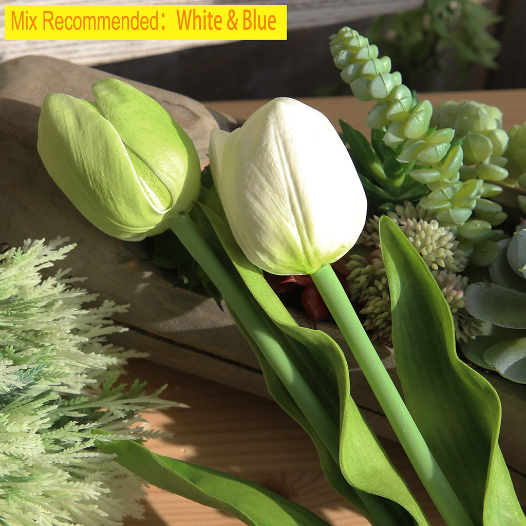12pcs Artificial Tulip 20 Inch Long Stem Artificial Flower Real Touch Tulipa for DIY Wedding Bridal Bouquet Home