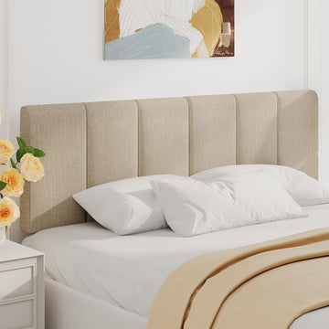 Upholstered Queen Headboard Only, Modern Linen Head Board for Queen Bed Adjustable Height Headboards Oatmeal