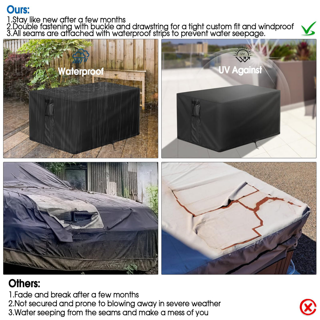 Outdoor Fire Pit Cover Rectangular Waterproof-58x36x24in