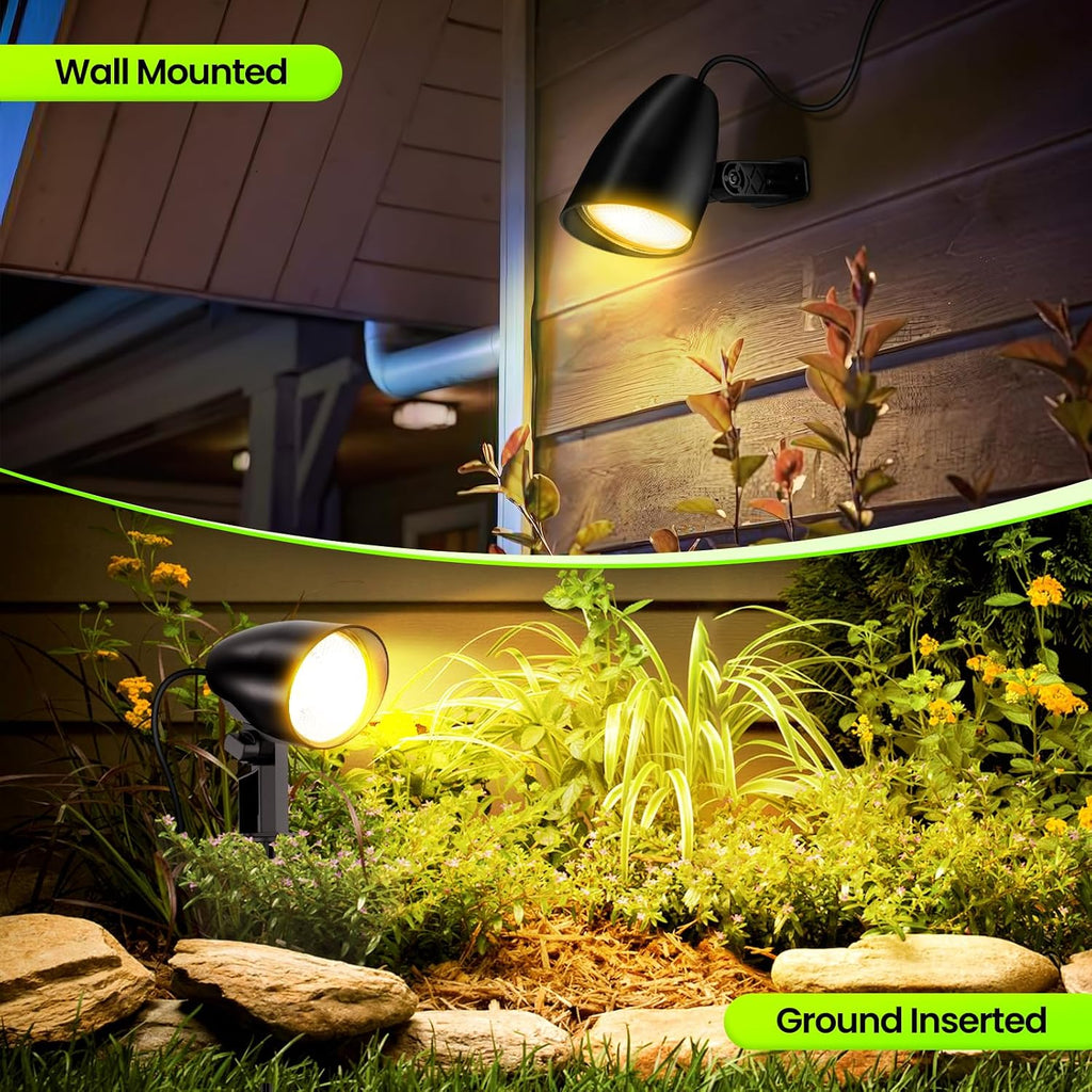 20W Outdoor Spotlight 120V Landscape Lighting, 1880LM 2700K Yard Light | Plug & Play Outside Garden Spot Lights with