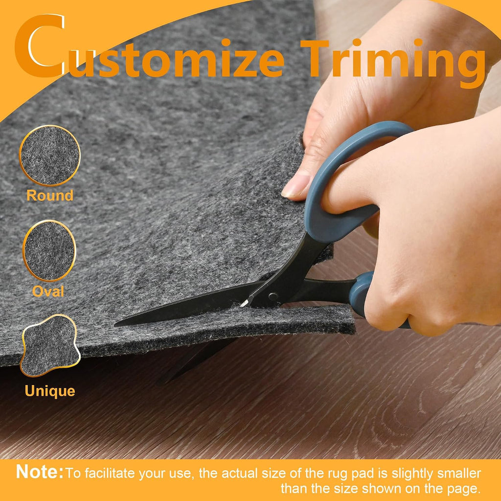 9x12 Non Slip Rug Pad Gripper, 1/4" Thick Cushioned Carpet Pads - Set of 108