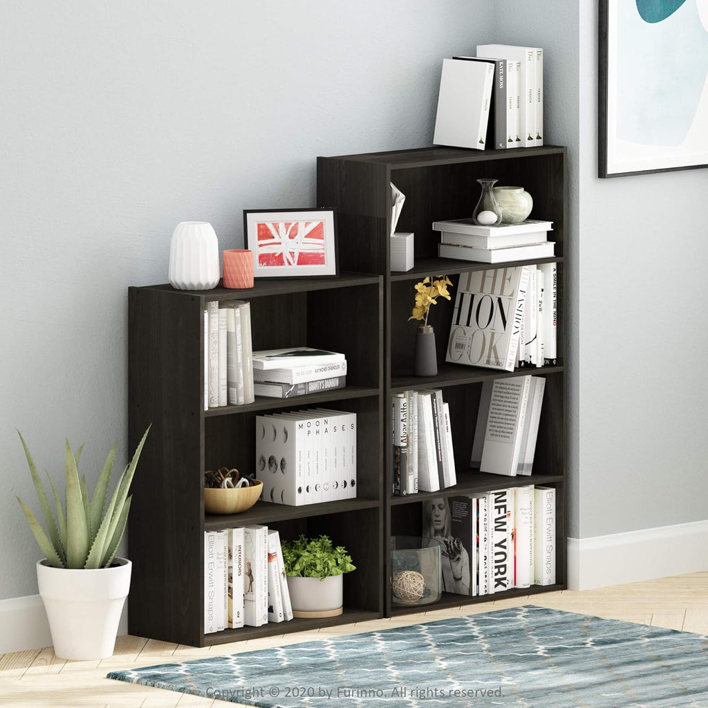 PASIR Book Shelf, 3-Tier Bookshelf, Bookcase, 9.7" x 23.7" x 31.5", Blackwood
