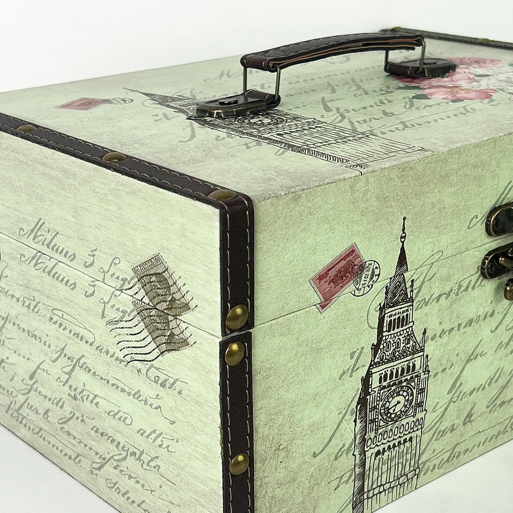 Wooden Decorative Storage Box with Handle
