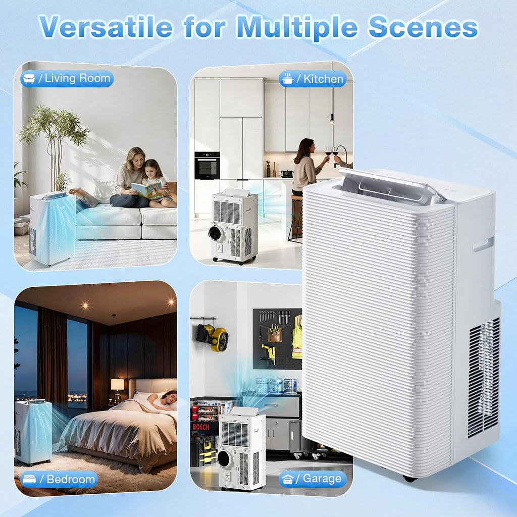 12000BTU Portable Air Conditioner with Heater, 5-in-1 Portable AC Unit with Cooling & Heating