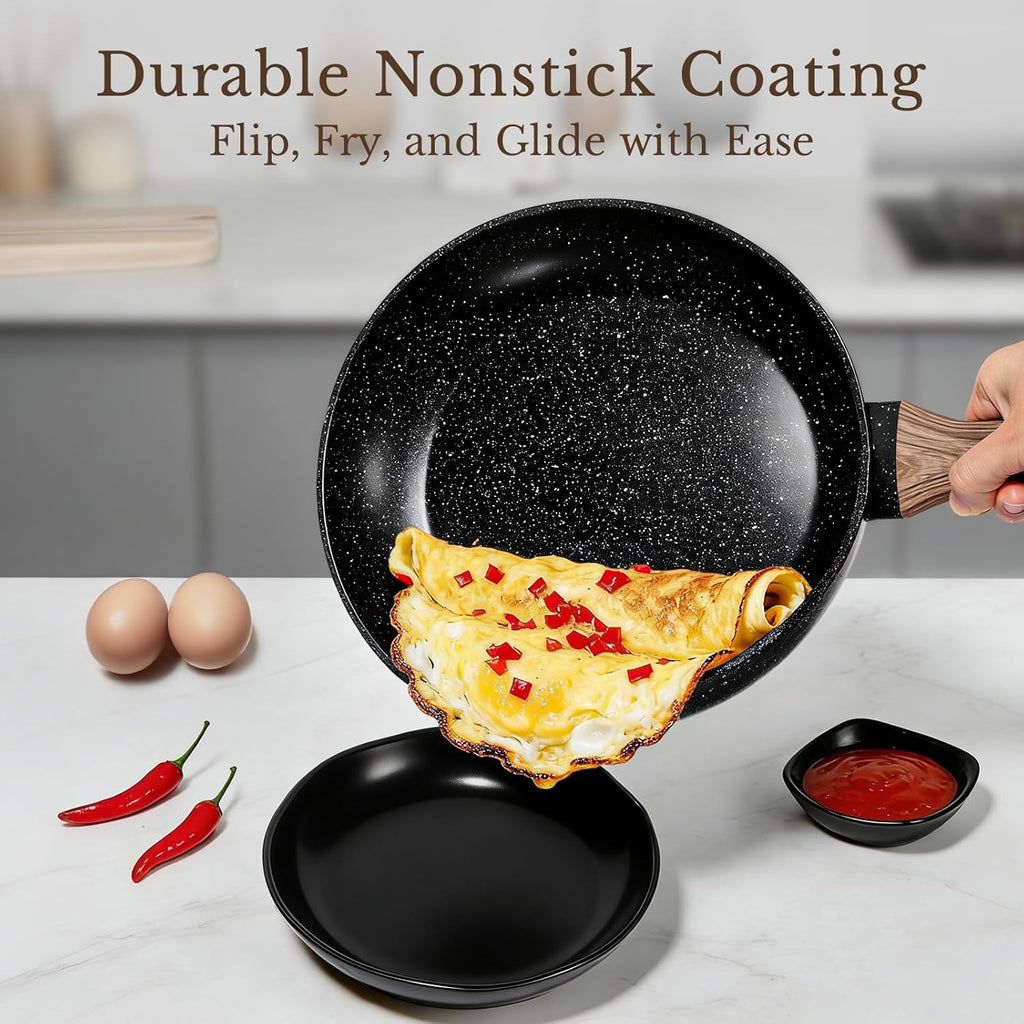 25 Pcs Pots and Pans Set, Nonstick Ceramic Cookware Sets, Healthy Non-Toxic, Large Capacity, Induction Compatible