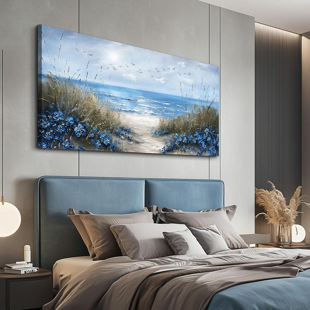Wall Art Canvas Wall Decor Office Decorations Blue Ocean Wall Painting Sea Wave Pictures Artwork Modern Beach Posters
