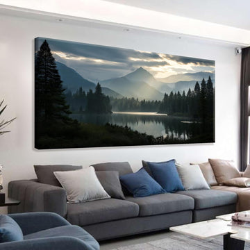 Canvas Art Wall Decor Wall Art Modern Office Wall Decorations Forest River Landscape Paintings Pictures Artwork