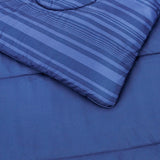 Twin/Twin XL Comforter Set with Sheets, 5-Piece Blue Calvin Striped Bedding, Lightweight Microfiber Bed-in-a-Bag