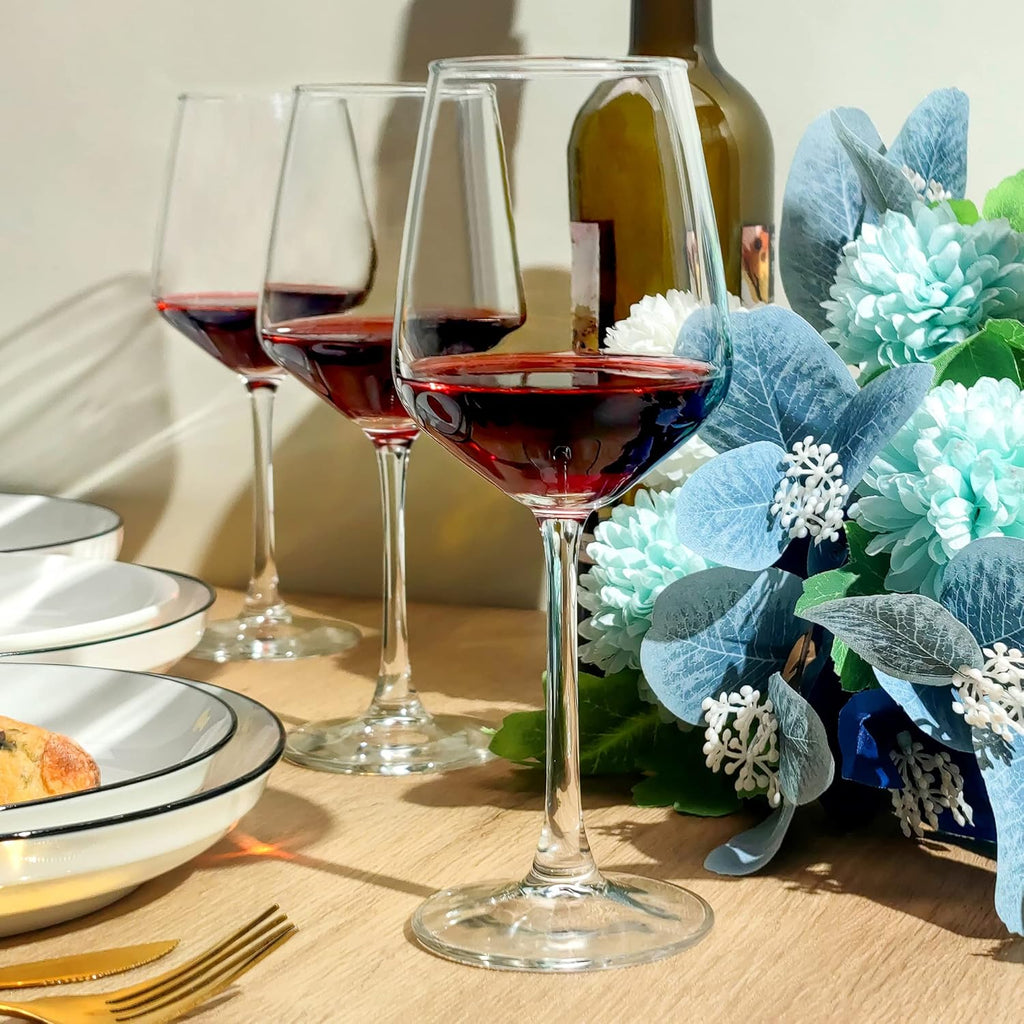 Wine Glasses Set of 12, 12oz Clear Red/White Wine Cup, Long Stem Wine Glasses and Home