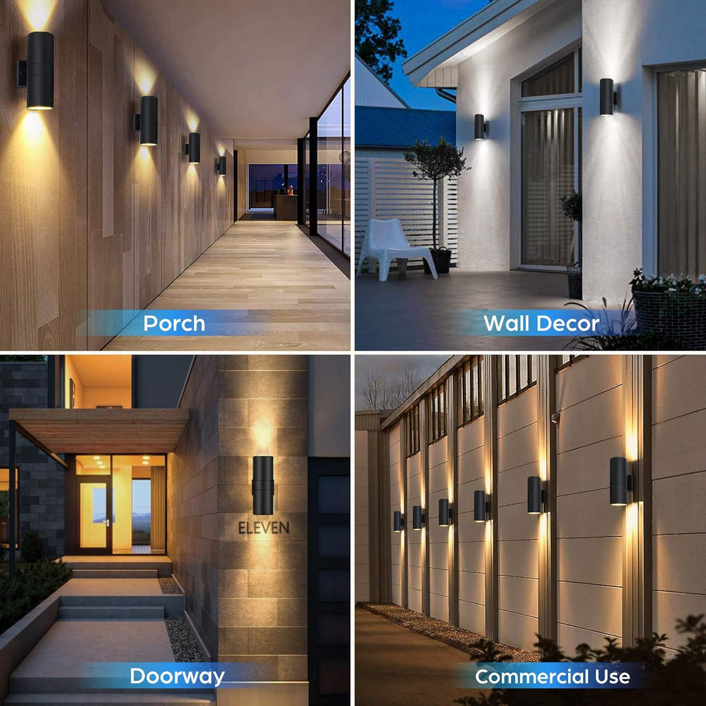 Modern Outdoor Wall Light with Dusk to Dawn Sensor, Exterior Light Fixture Wall Mount Waterproof Anti-Rust Cylinder