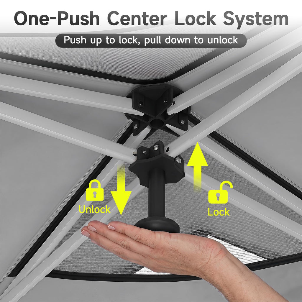 10x10 FT Pop Up Canopy with Center Lock