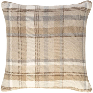 Natural Beige Heritage Tartan Decorative Throw Pillow Cover Case 17 x 17 Inches for Ranch & Country Cabin Decoration