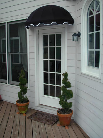 Door and Window Sunbrella Canvas Awning / 5 Colors + 3 Sizes/Dome Awning / (Black 4 feet Wide)