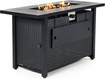 Propane Fire Pit Table - Rectangle 43 Inch Outdoor Firepit