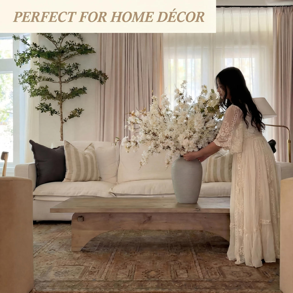 18 Pcs 41" Artificial Cherry Blossom, White
