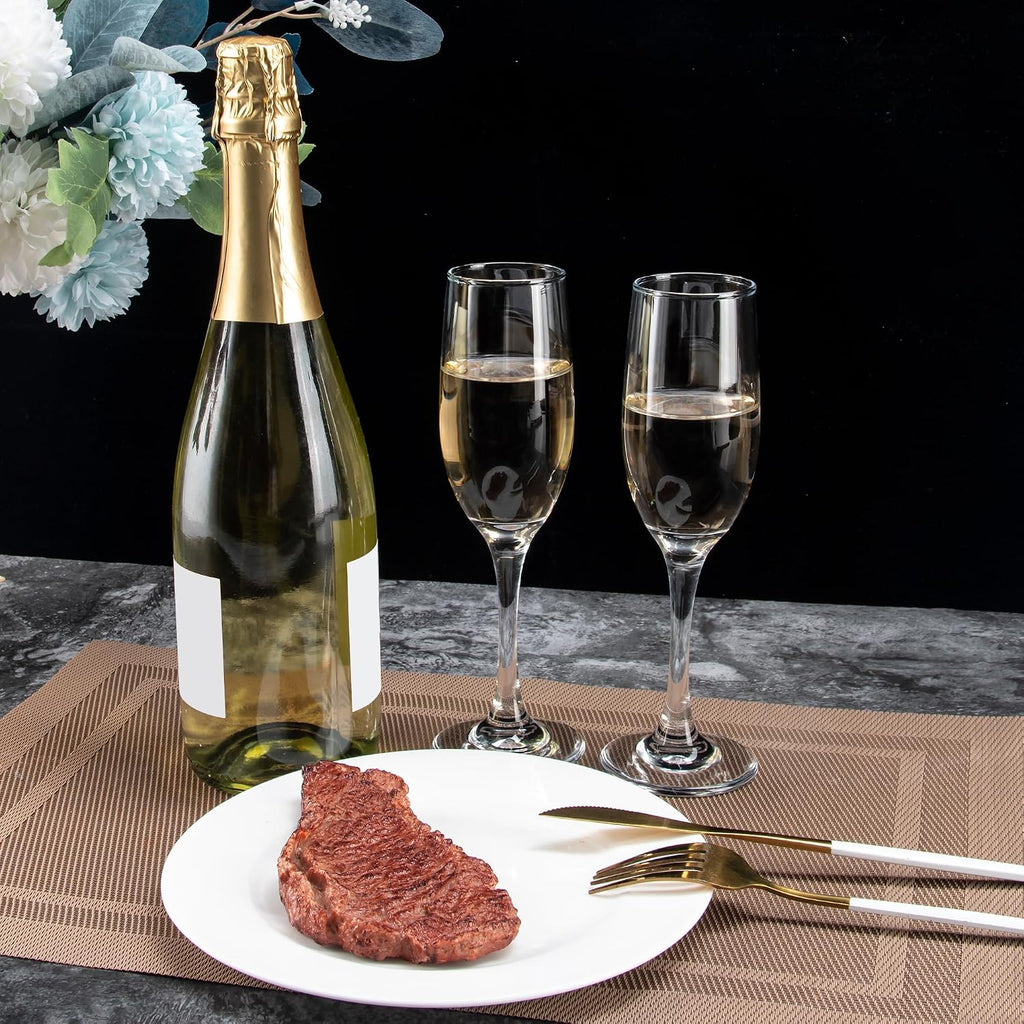 Set of 16 Champagne Glasses, Champagne Flutes with Classic Shape, Long stem Sparkling Wine glasses , Wine Toasting