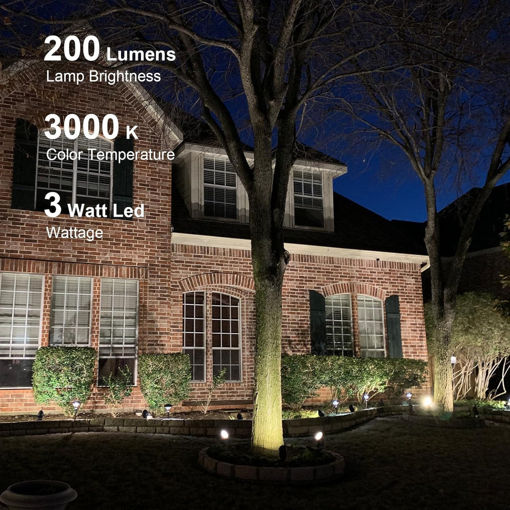 Landscape Lighting 2PK Landscape Floodlights Spotlights 3W LED 200 Lumen with Replaceable LED Bulbs 12V AC with Metal