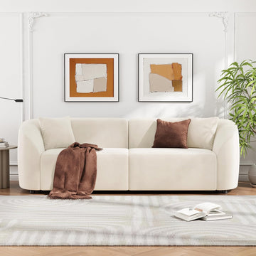 87.50" Velvet Curved Oversized 2 Seater Sofa, Upholstered Couch Chair, Soft Seating Lounge Sofa