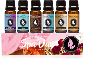 Spa Day Premium Fragrance Oils - Includes Lavender Breeze, Sweet Rain, Coconut Sandalwood, Black Fig & - Set of 6