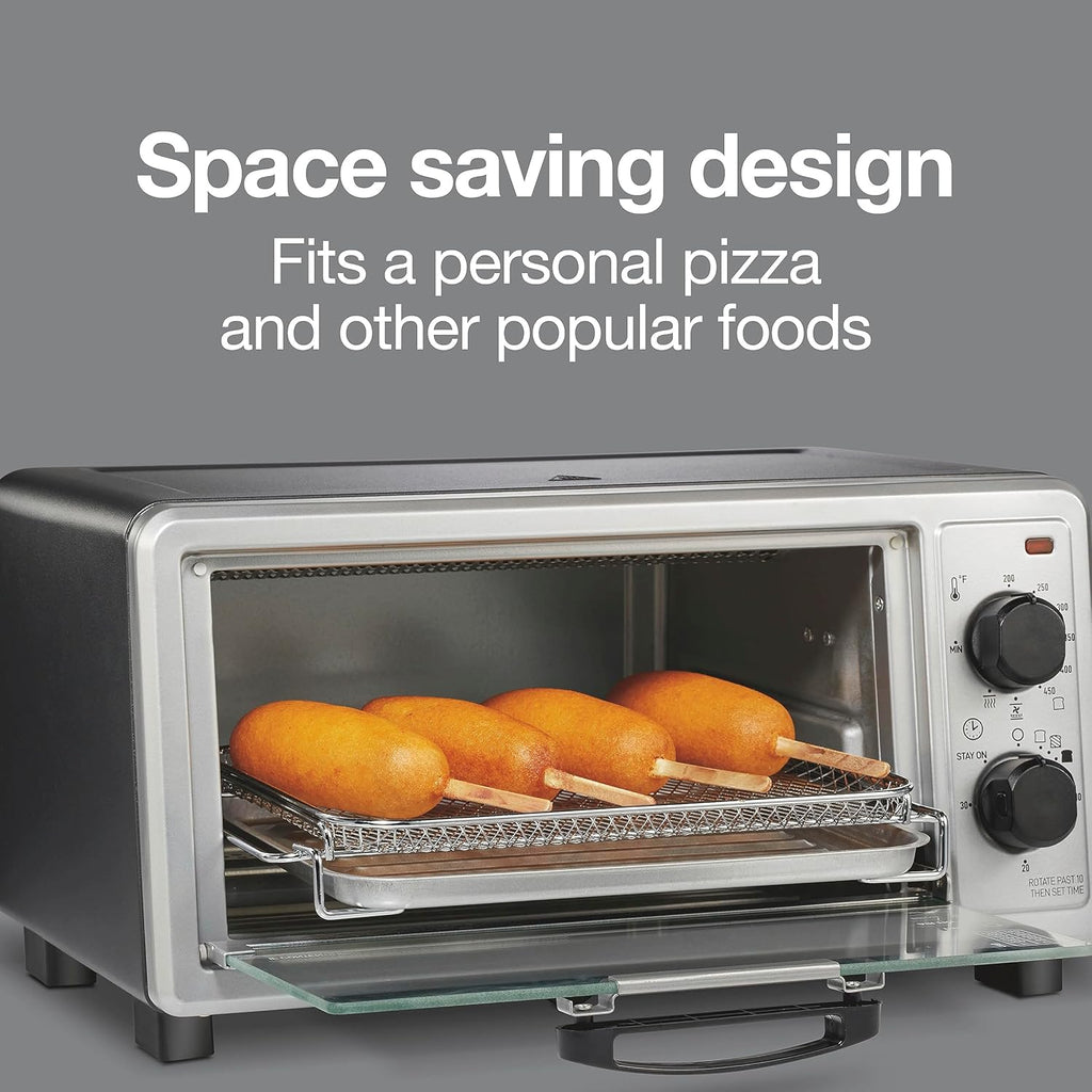 Simply-Crisp Air Fryer Toaster Oven Combo with 4-in-1 Functionality (Air Fry, Bake, Broil & Toast), 1200 Watts, Fits 4