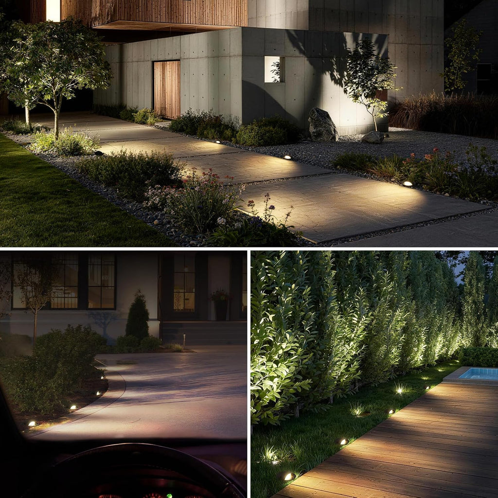 5W Low Voltage Landscape Lighting Anti-Glare Outdoor In-Ground Lights 3000K Well Lights Low Voltage with Wire