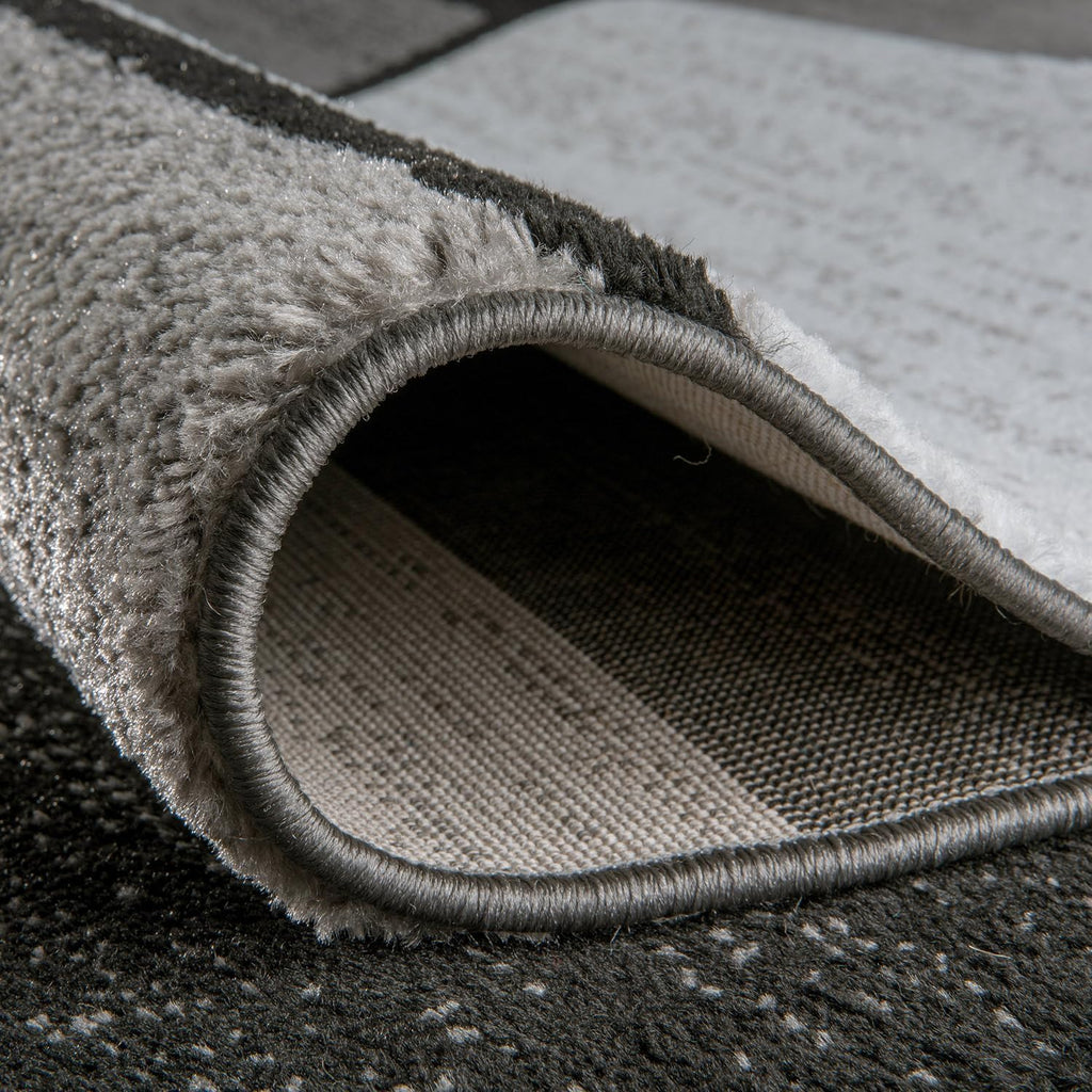 Modern Geometric Boxes Area Rug, Non Shedding Soft