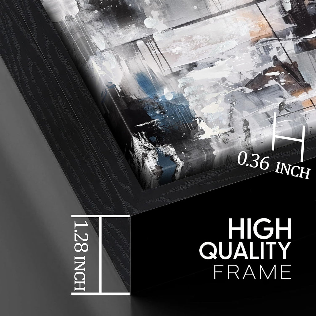 Large Abstract Canvas Wall Art - Black and White Pictures Wall Art Ready to Hang