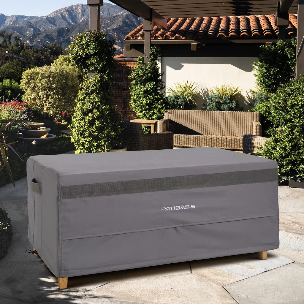 Waterproof Patio Coffee Table Grey Cover Rectangle 48''L x 28''W x 16''H, Outdoor Furniture Cover for Rectangle