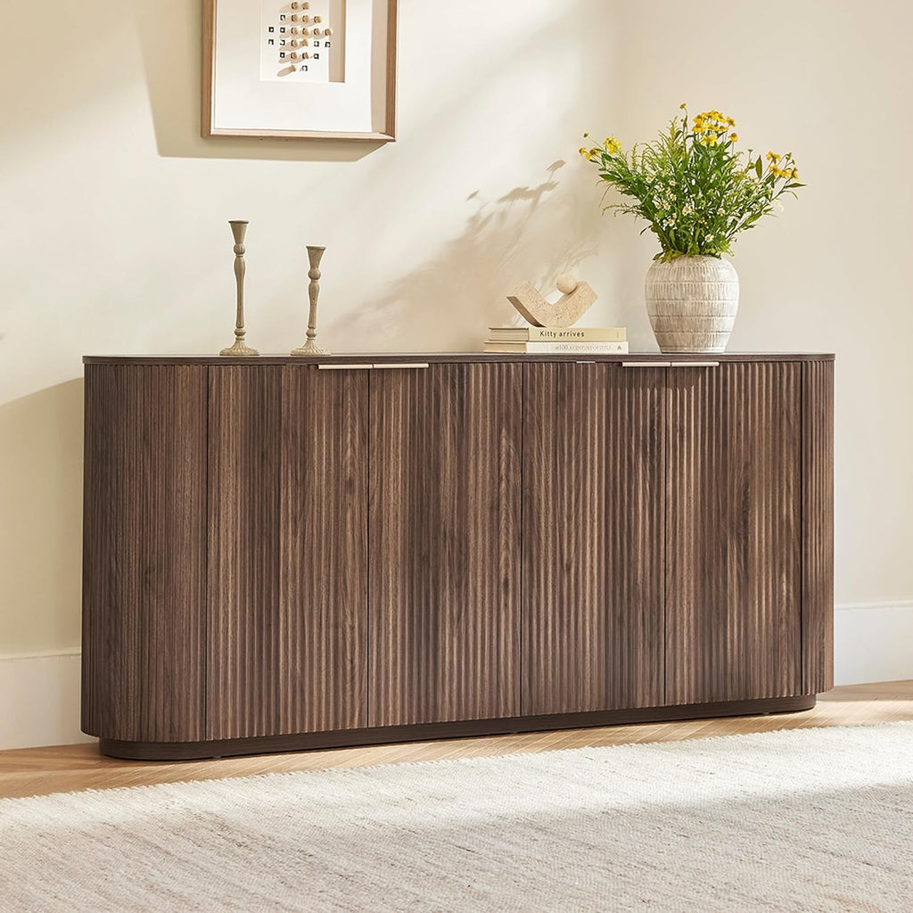 70" Sideboard Buffet Cabinet with Storage, Living Room Accent Cabinet with Doors and Adjustable Shelves, for Bar
