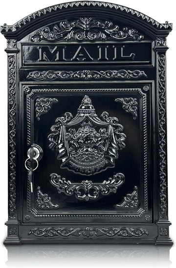 Vintage Mailboxes - Large Lockable Outdoor Mailbox, Weatherproof Metal Mail Box House