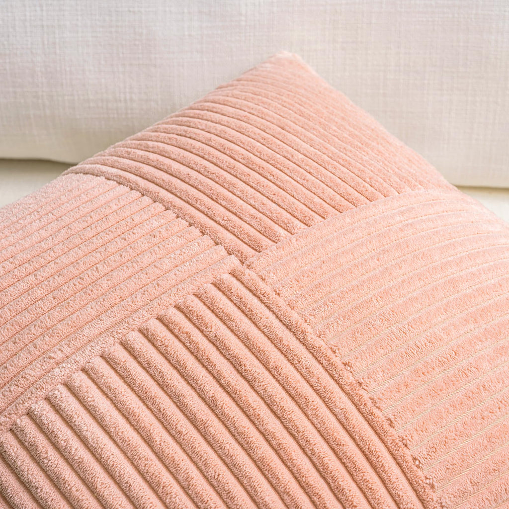 2 Packs Peach Lumbar Decorative Throw Pillow Covers 16x28 Inch Couch Bed Sofa, Rustic Farmhouse Boho Home Decor, Soft