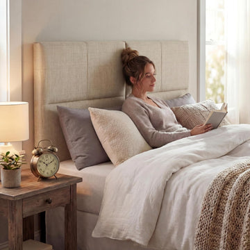 Upholstered Headboards Queen/Full Linen Panels with Durable Metal Legs Adjustable Height Bed headboard Oatmeal