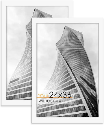 24x36 Poster Frame 2 Pack, White Poster Frames 24 x 36 inches | Horizontal or Vertical Wall Mounting, 36x24 Picture