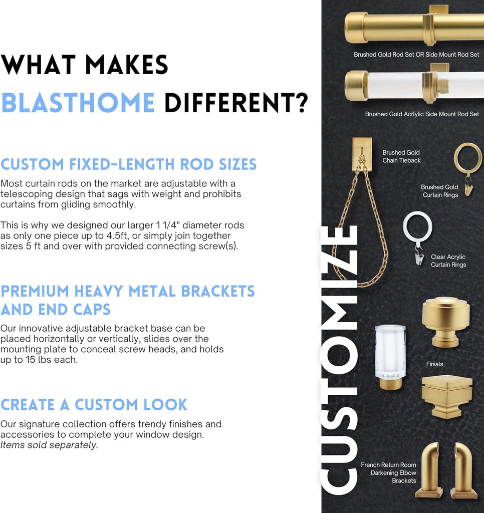 Luxury Layers Knob Finials - Fits Only Signature Collection Curtain Rods (Rod Not Included) - Premium Quality, Heavy