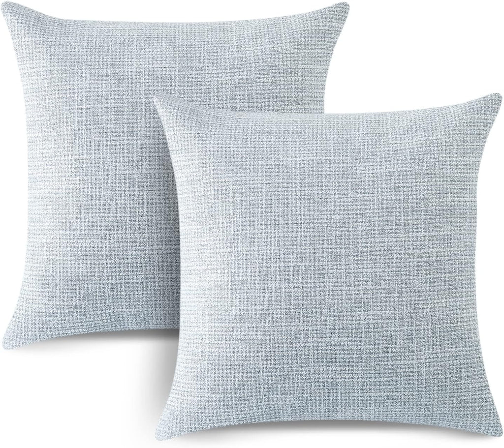 Linen Throw Pillow Covers Set of 2 Decorative Square Pillowcases Cushion Covers 20x20 Inch